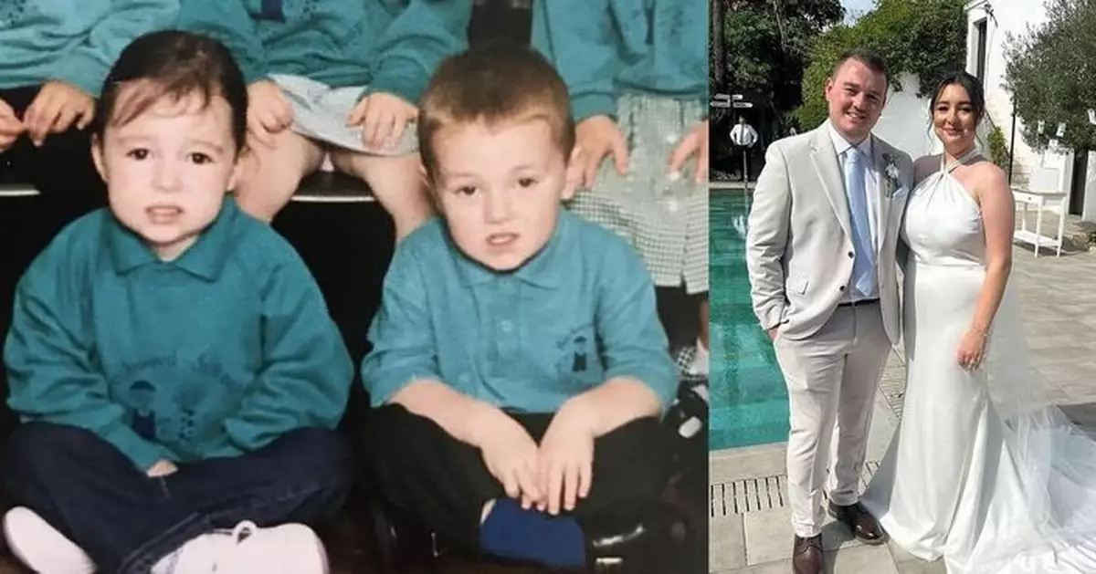 緣分天註定！英情侶拍拖7年共結連理 睇舊相驚揭「幼稚園同班坐隔離」