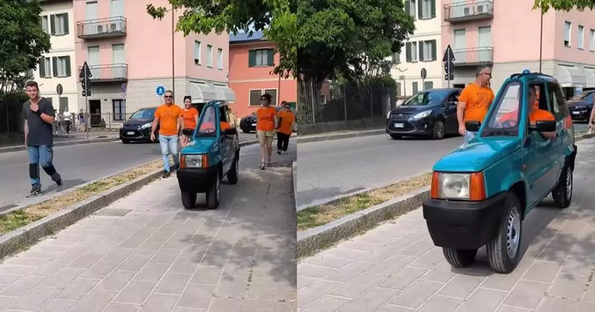 闊僅50公分似被壓縮 意發明家改造「全球最薄汽車」司機手肘要放窗外