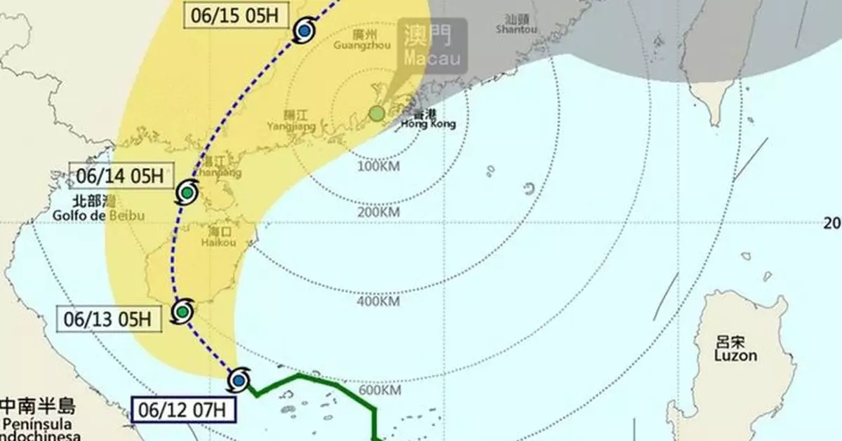 澳門氣象局在早上6時改掛三號風球