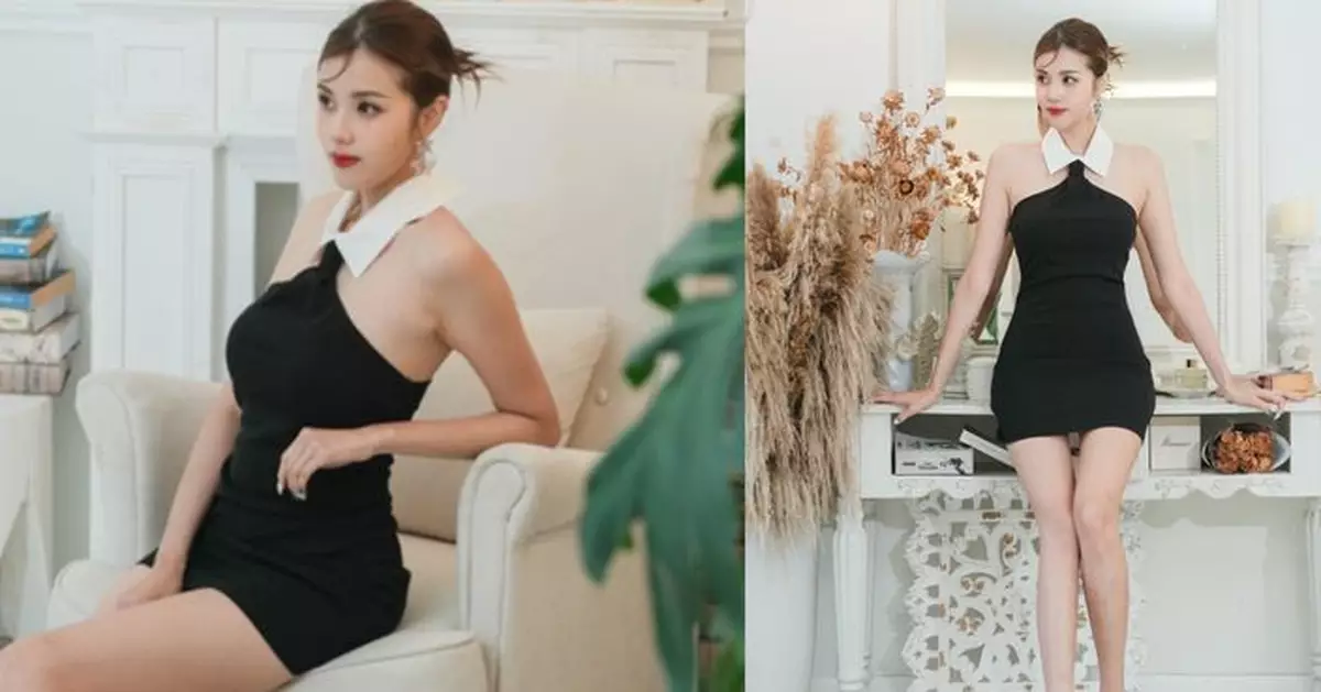 鄧凱文派福利晒「胸」狠身材！掛脖短裙露香肩美腿