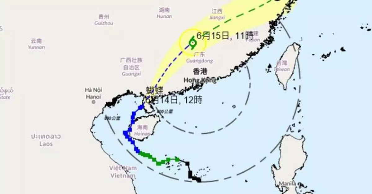 天文台：除非蝴蝶維持較強並較接近珠江口　否則改發八號機會甚低