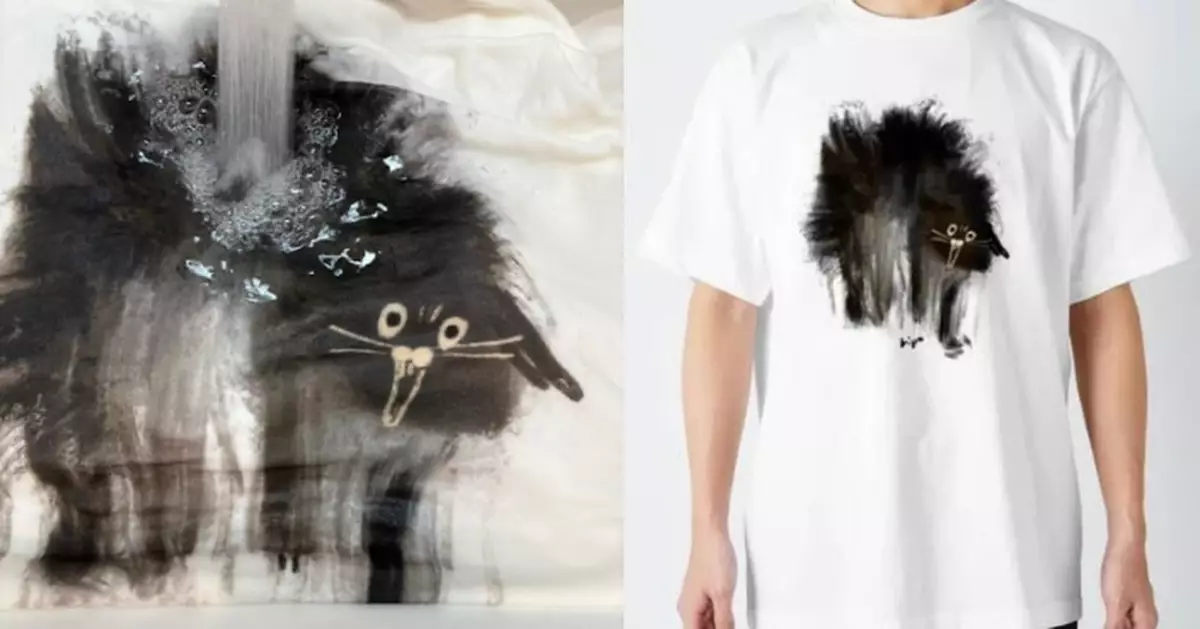 T恤印「炸毛黑貓圖」浸水後似「暴怒」日女笑稱：臨場感十足！