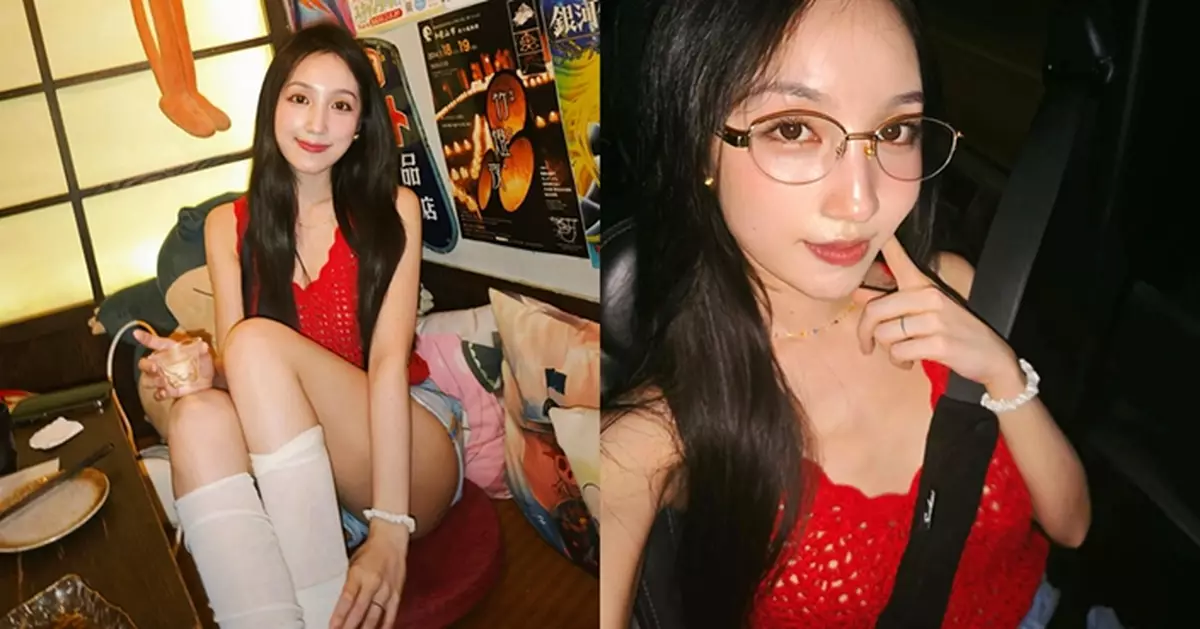 音樂女神海兒穿著火辣歎美食 鏤空背心熱褲晒白滑美腿