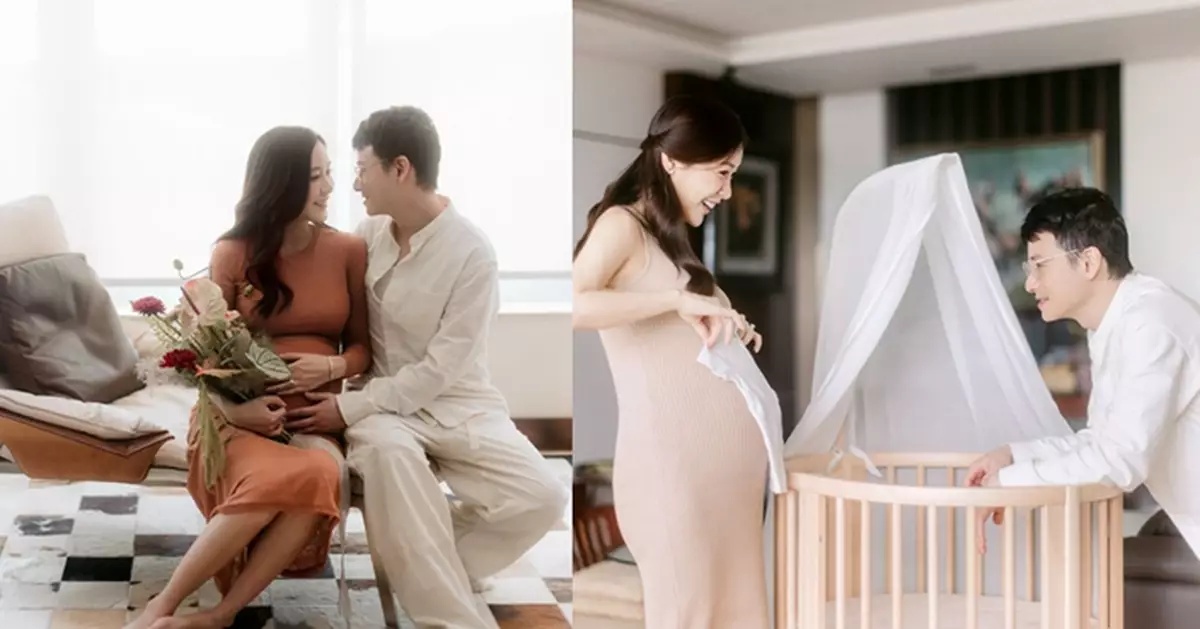 陳詩欣第三輯孕照甜蜜放閃 老公Joshua終於現身 夫妻撫肚對望冧爆