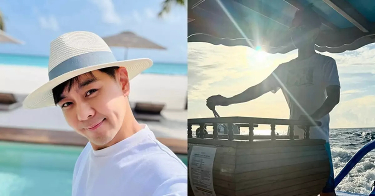 林志穎馬爾代夫「海陸空」玩轉假期   型爆船長Look駕船出海