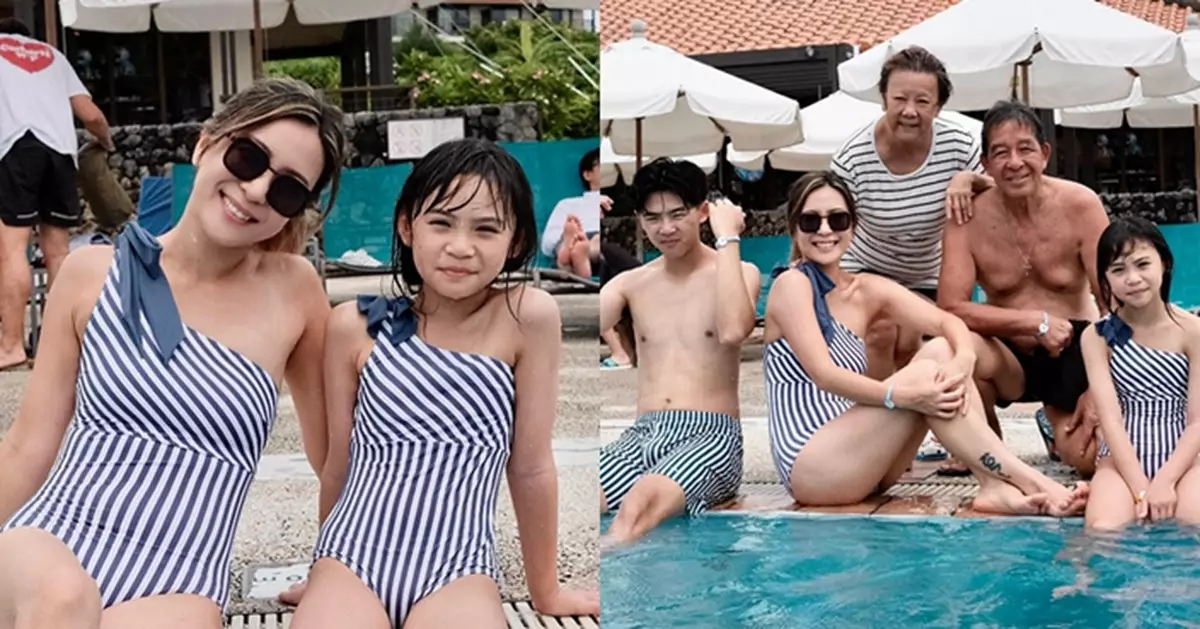 「旅遊達人」梁芷珮石垣島親子遊 母女泳裝晒溫馨