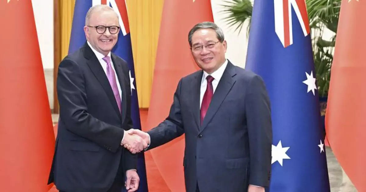 中澳總理年度會晤北京舉行 李強阿爾巴內塞皆強調交流對話