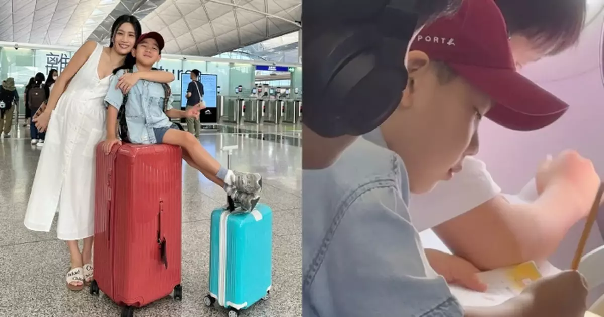 Coffee林芊妤一家三口去旅行 爆囝囝為去玩兩日完成80頁暑假功課