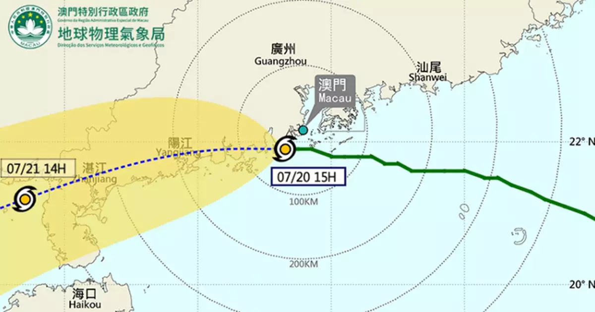 風暴消息｜澳門將於下午5時改發8號東南風球