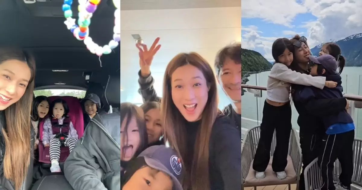 鍾嘉欣8月中赴中山開show 趁空檔與老公仔女搭郵輪享天倫樂