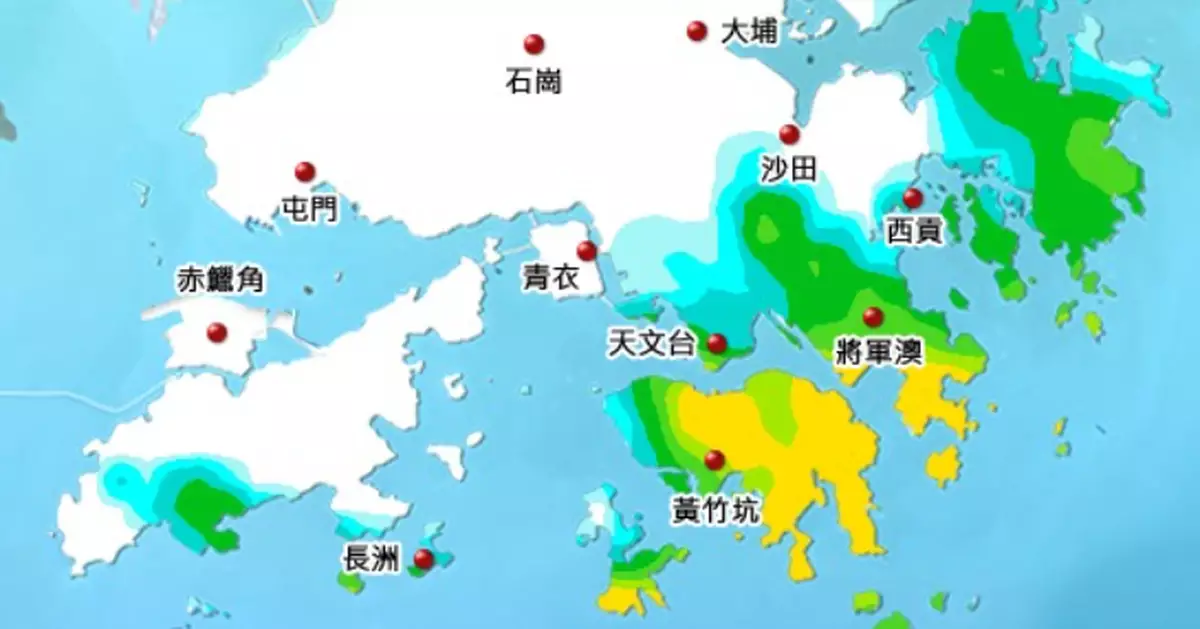 天氣 | 天文台：早上雨勢發展迅速　港島東新界東錄逾100毫米雨量