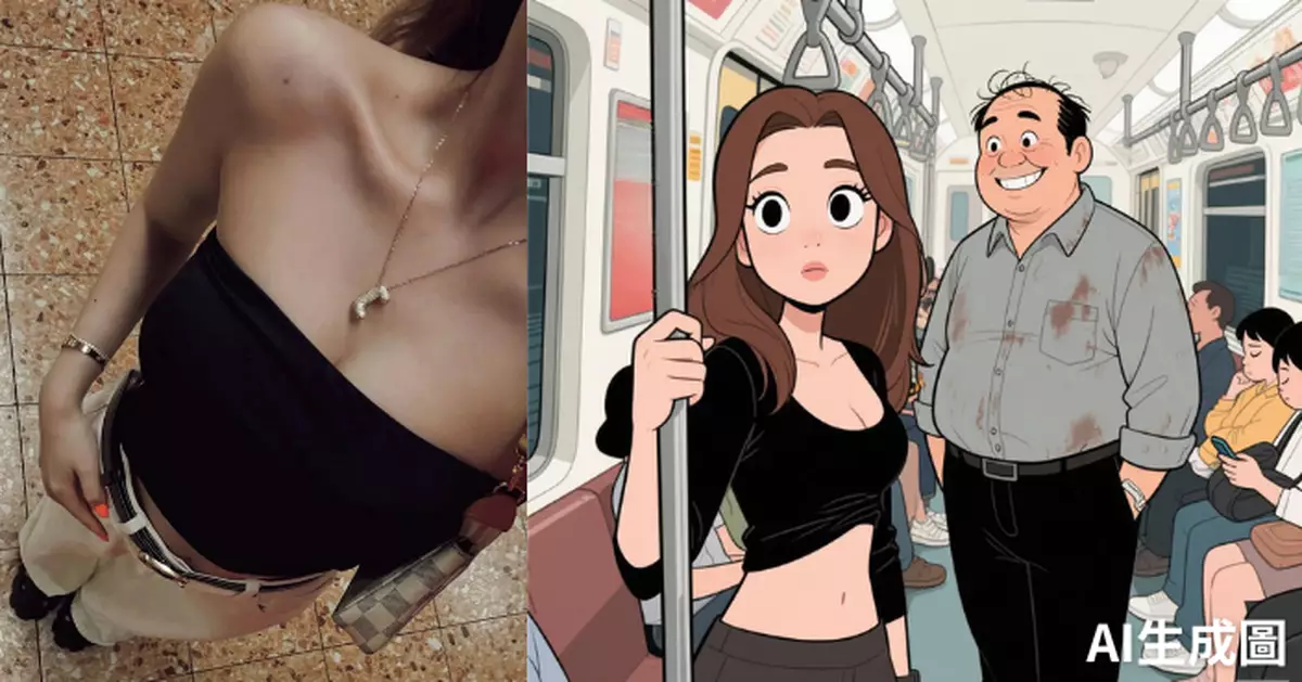 港女着低胸裝疑遭阿叔「眼神騷擾」 霸氣一句嚇退對方​