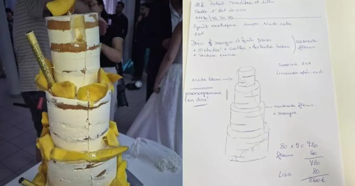 6500蚊訂金換來一坨糊狀物？比利時新娘崩潰：花呢？芒果呢？糖呢？