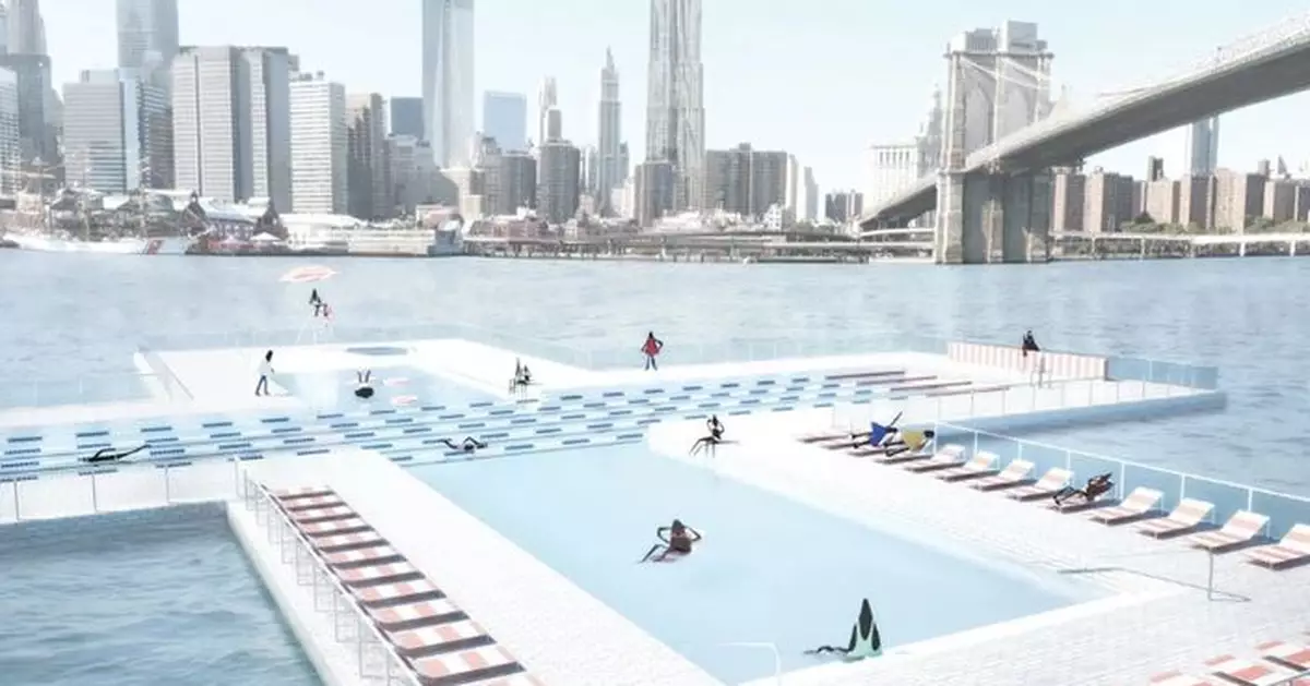 無需化學藥劑過濾河水  紐約東河將現首座面積逾800平方米浮動泳池