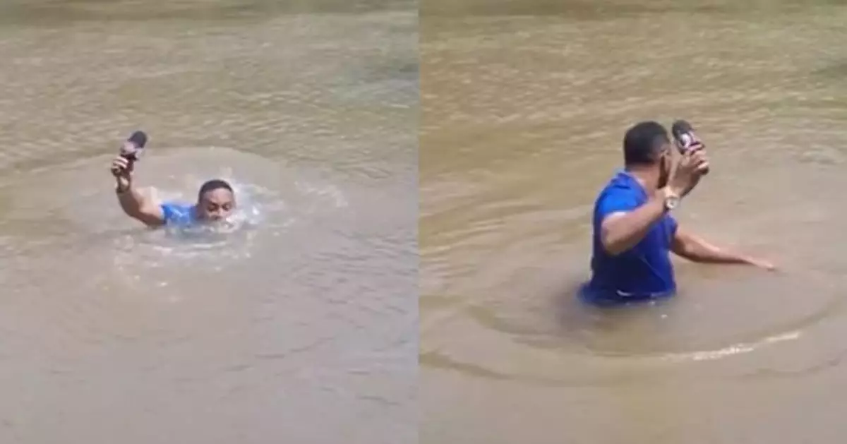 報導少女失蹤案！巴西記者河中直播疑踩到涉事死者遺體