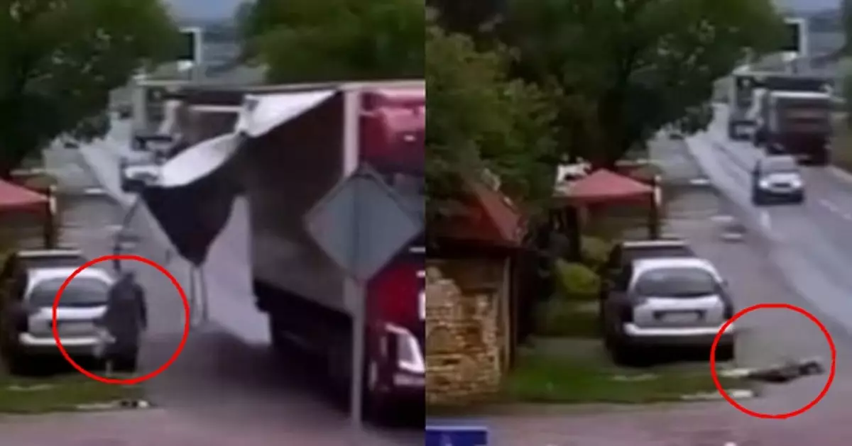 人行道上突遭「致命一鞭」 波蘭婦被駛過貨車甩出繩索擊頭摔落地身亡