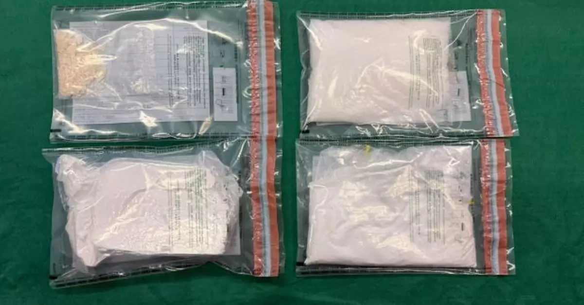 海關在深水埗檢獲一批懷疑毒品巿值約140萬拘一男子