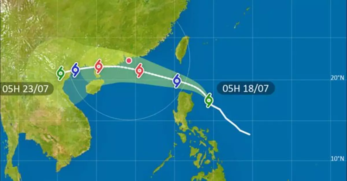 天文台料韋帕今晚至明日初時進入本港八百公里　屆時發出一號信號