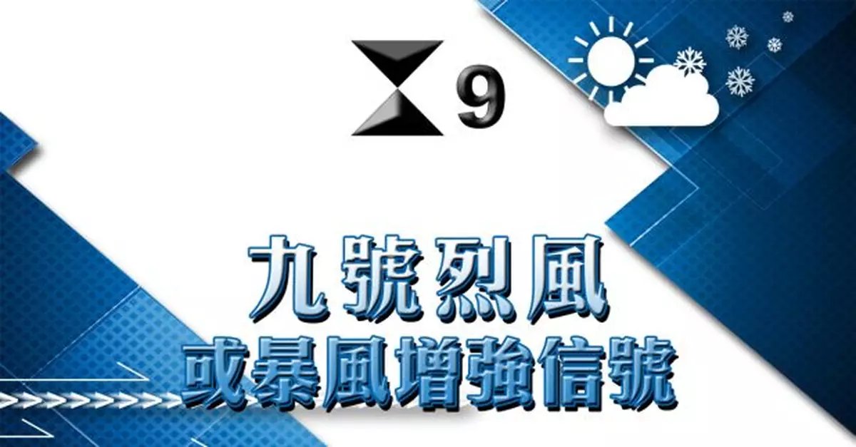 風暴消息|天文台改發九號烈風或暴風風力增強信號