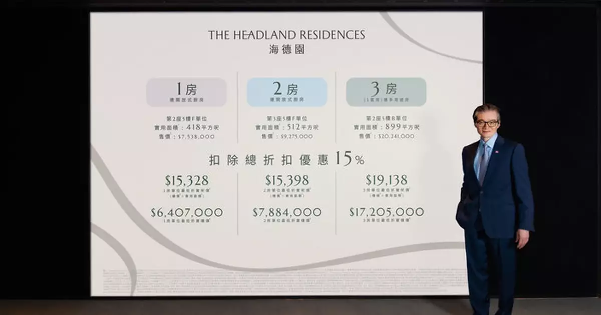 太古地產海德園價單公布  折實價640.7萬元起