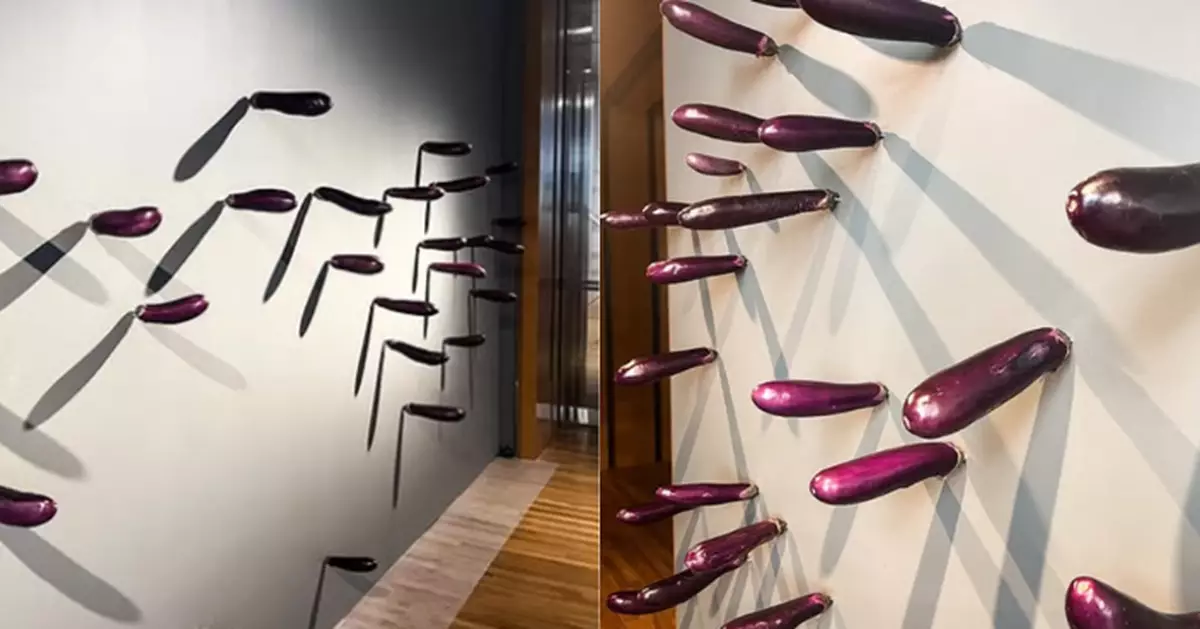 「200根茄子插牆」裝置藝術品不翼而飛 新加坡美術館急籲公眾尊重展品