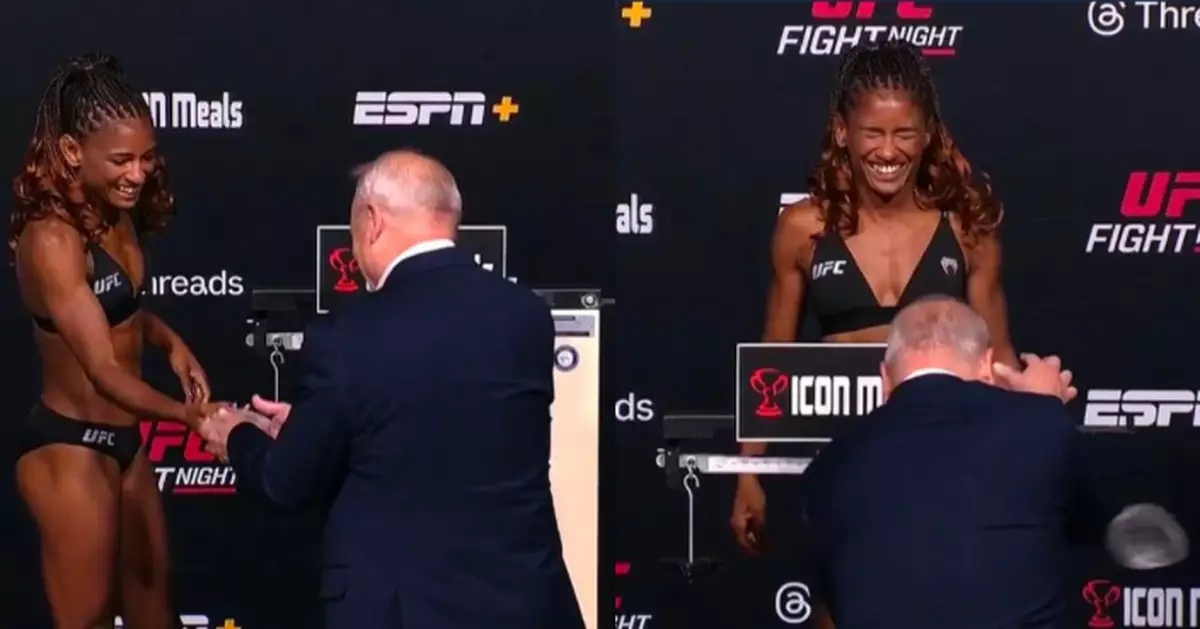 賽前磅重當眾取下義乳順手交予裁判 美國女格鬥手事後笑言：兩秒減6磅