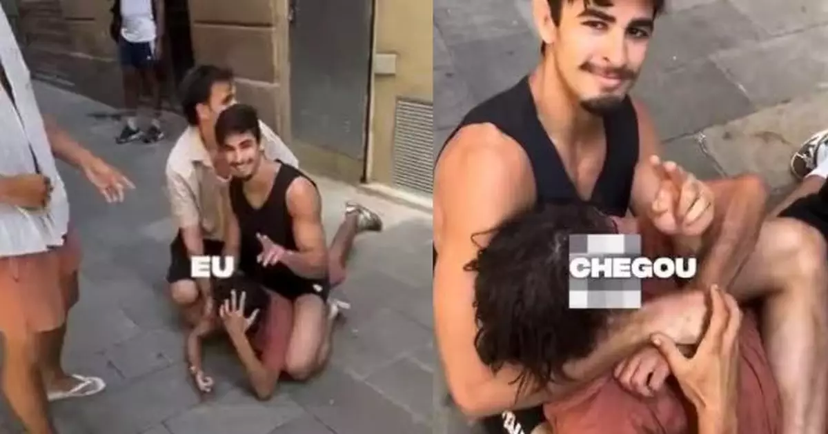 遊巴塞隆拿見遊客珠寶被搶 熱心兄弟使「鎖喉技」制伏搶匪 真實身份曝光