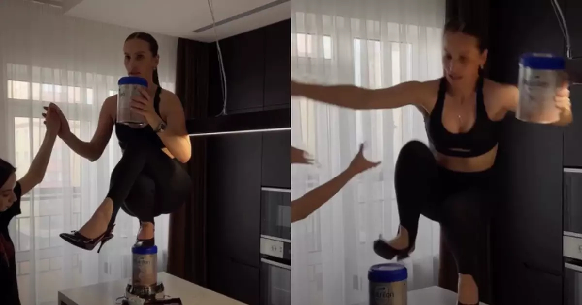 著高踭鞋單腳站牛奶罐上 俄女網紅跟風「挑戰」墮地致脊椎骨折