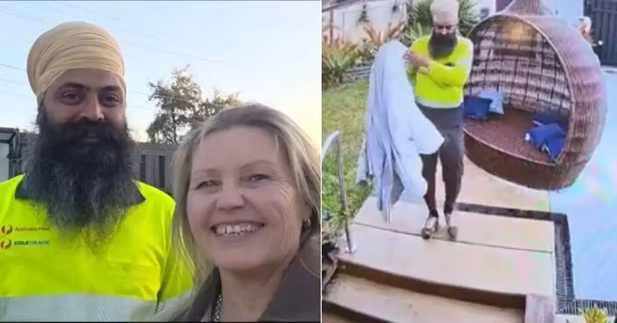 上門送貨突遇大雨 澳快遞司機見屋主不在家貼心幫收晾曬床單