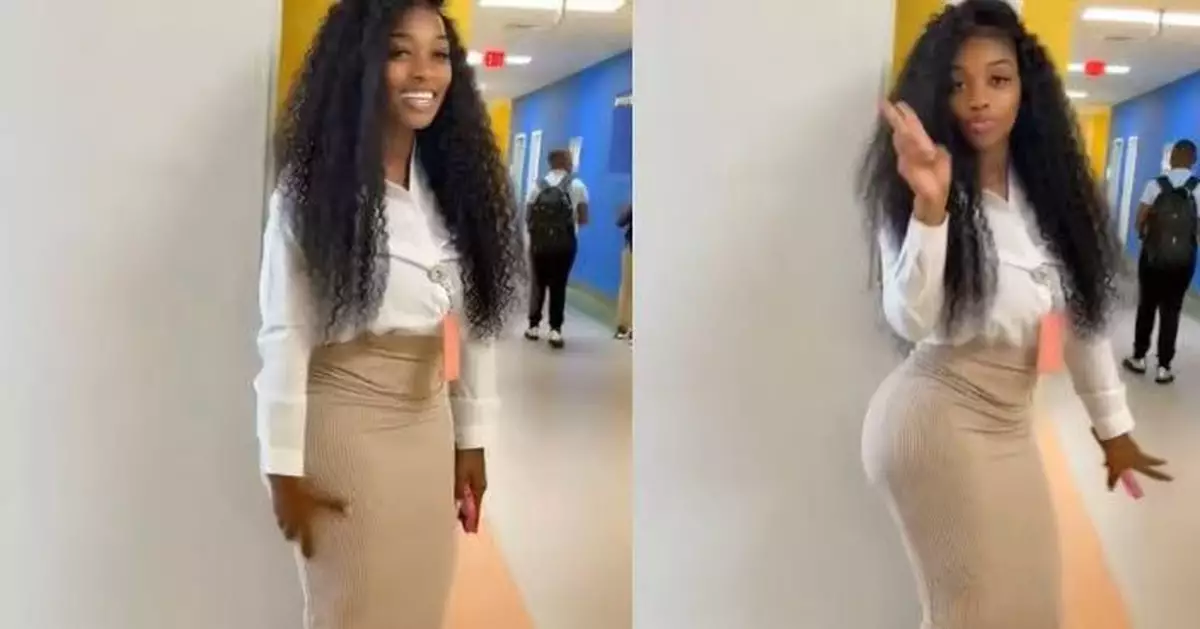 返工著緊身包臀裙腳踩高踭鞋 美國女教師騷傲人身材捲入爭議