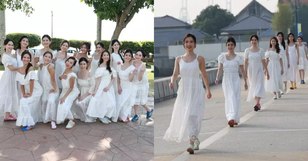 香港小姐2025｜港姐檳城外景拍攝首天行程 14位佳麗純白色少女長裙Look海邊拍攝勁Pure