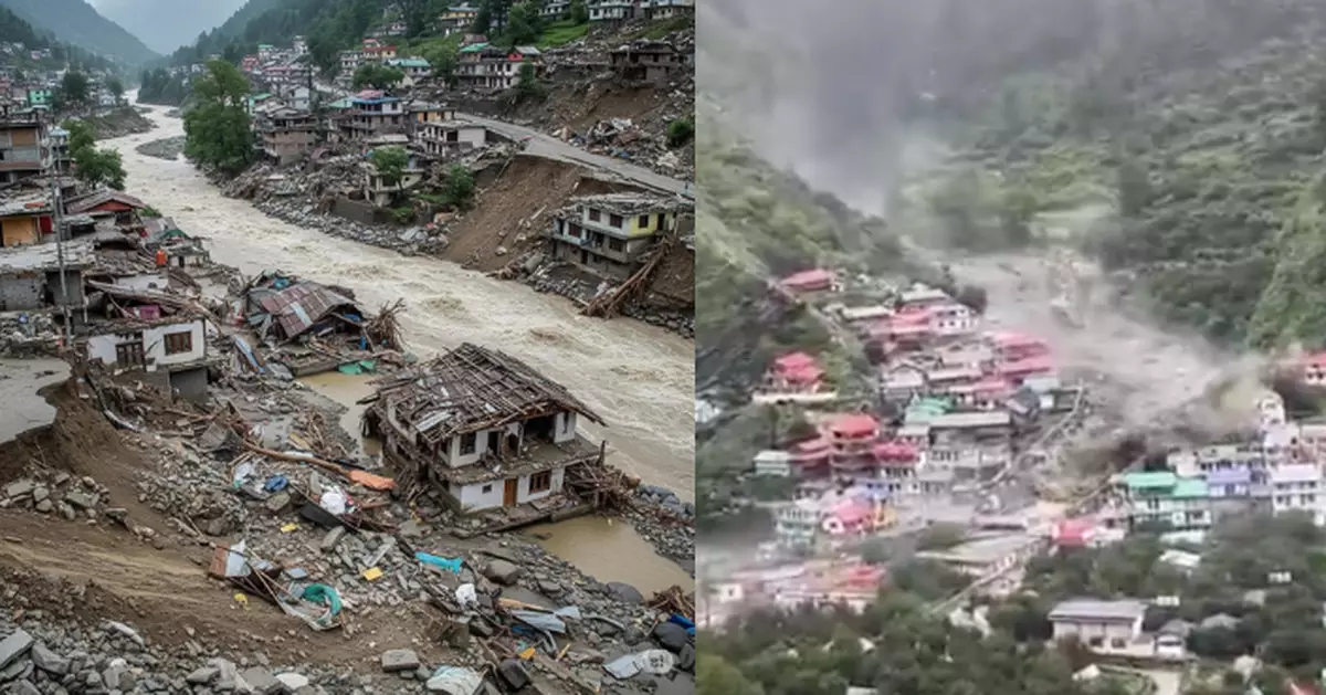 山洪暴發襲印度北部村莊 4死多人失蹤