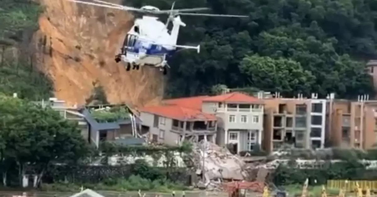 廣州市白雲區山泥傾瀉至少1死7傷 廣東省長王偉中現場指揮救援工作