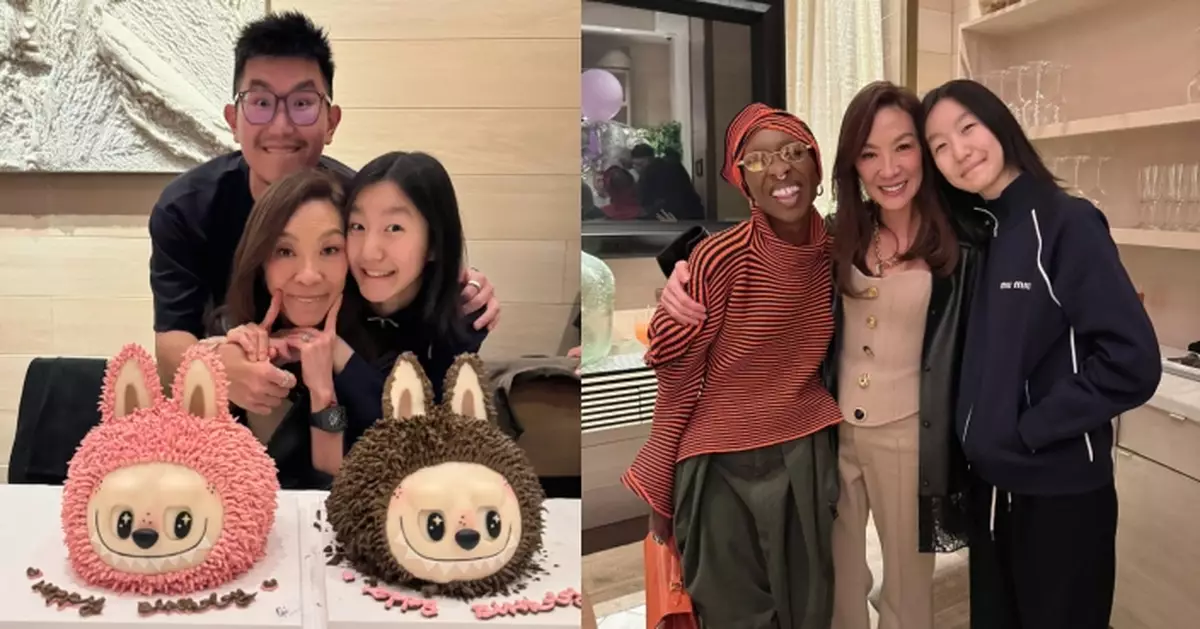 楊紫瓊慶63歲生日收巨型Labubu蛋糕 童心爆發神還原「哨牙樣」