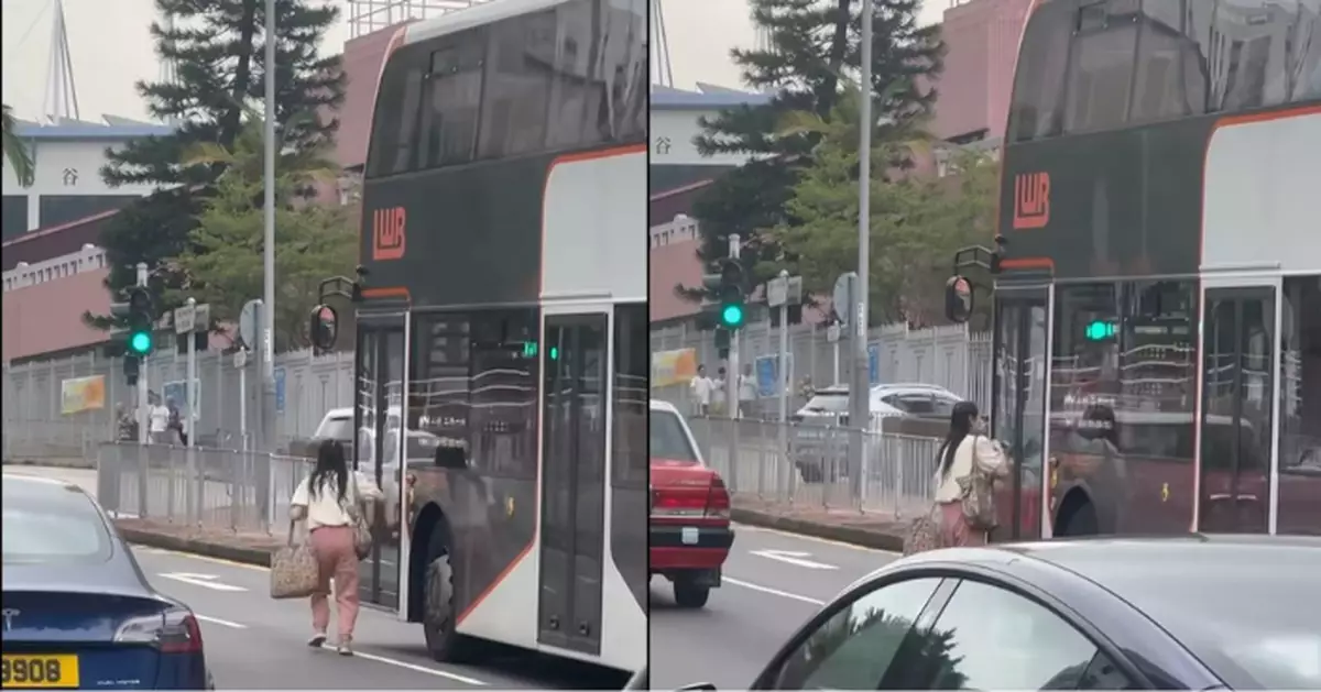 女子馬路追巴士 車長勸喻無效後開門讓對方上車引熱議