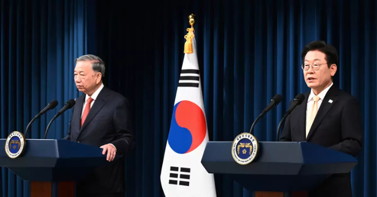 南韓總統李在明晤到訪越共中央總書記蘇林 同意加快核電高鐵等合作