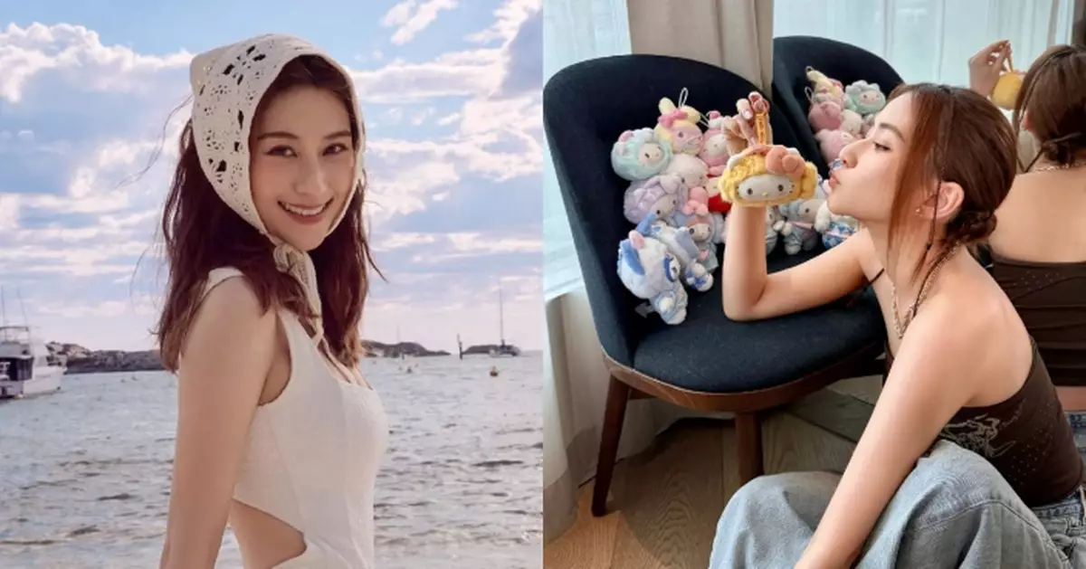 34歲何超蓮童心未泯 拎Hello Kitty公仔嘟嘴扮錫錫好可愛