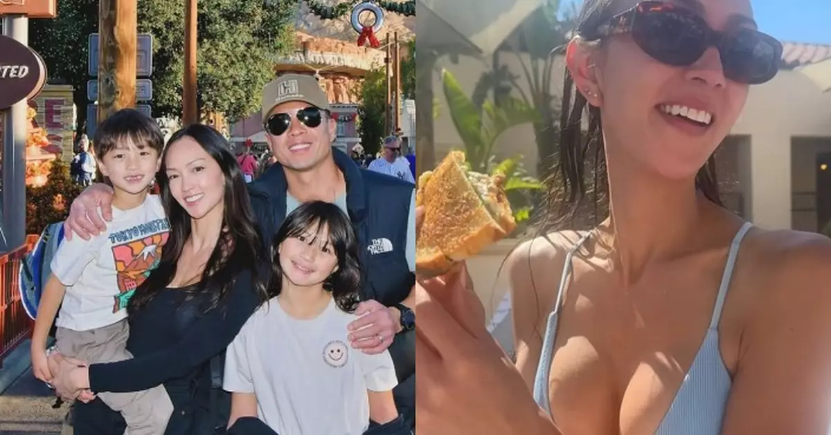 Jessica C.藍色比堅尼泳池晒火辣身材 零贅肉「警鐘胸」震撼回歸