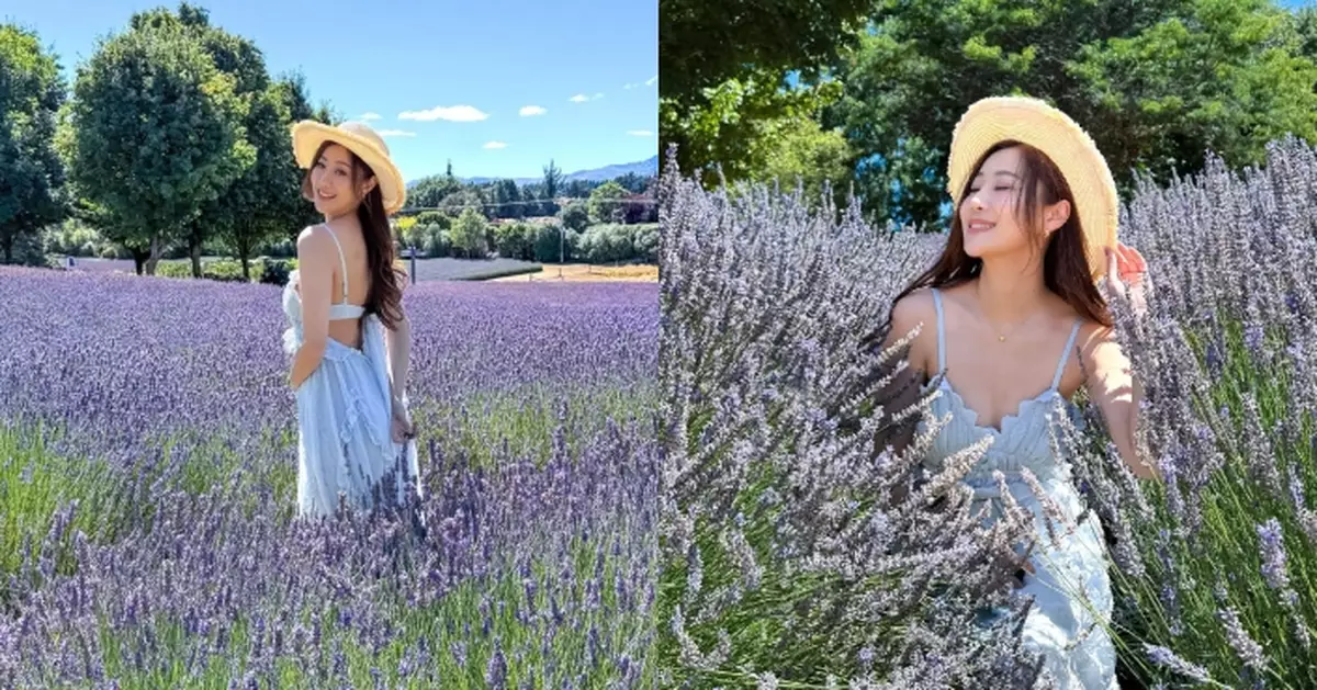 朱智賢夢幻薰衣草田留倩影 低胸露背上陣好有睇頭