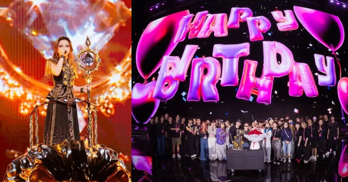 G.E.M.鄧紫棋與四萬歌迷同過34歲生日 哂與台前幕後慶生照：謝謝大家的愛