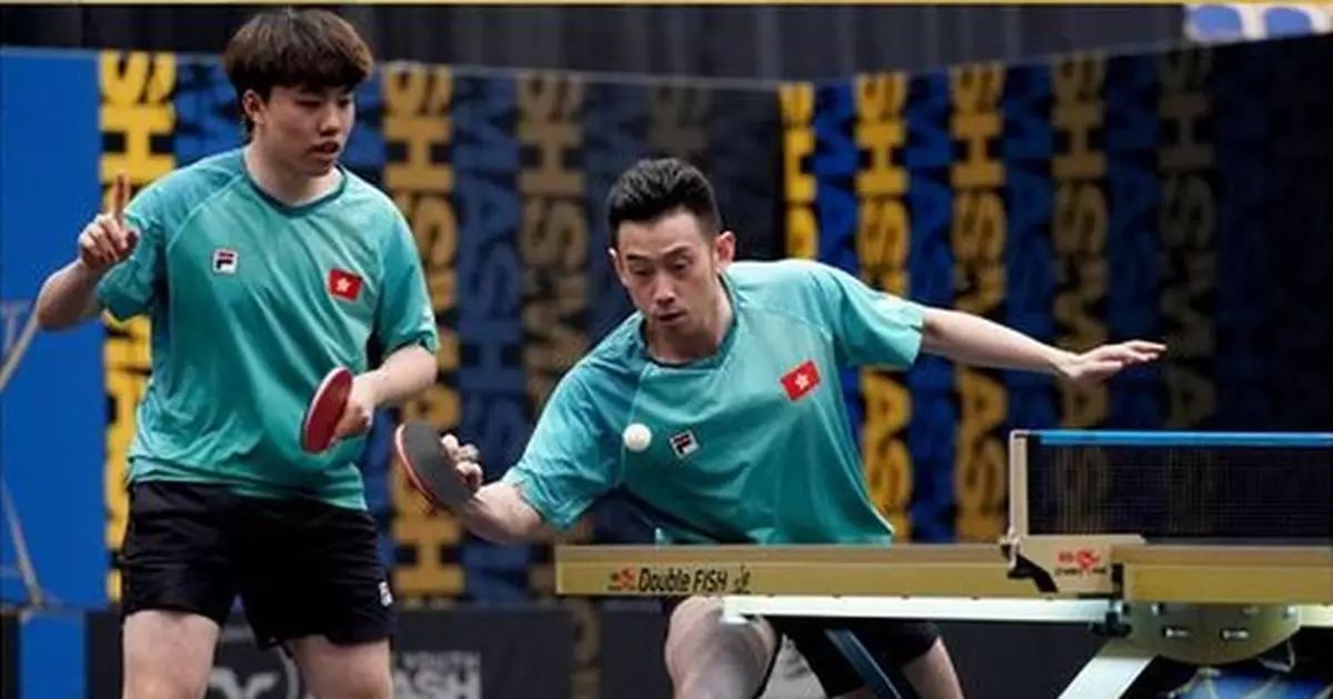 港隊黃鎮廷與陳顥樺世界乒乓球歐洲大滿貫男雙奪冠