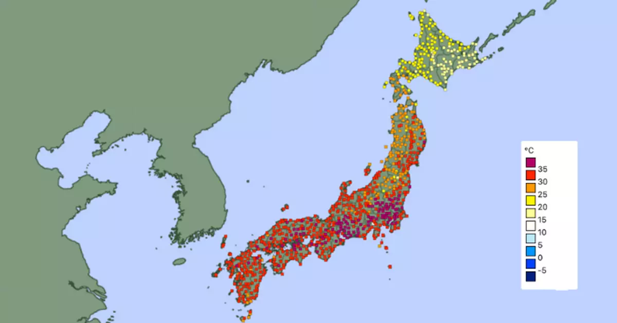 日本多地持續炎熱氣溫突破40度 當局促民眾做好防暑措施