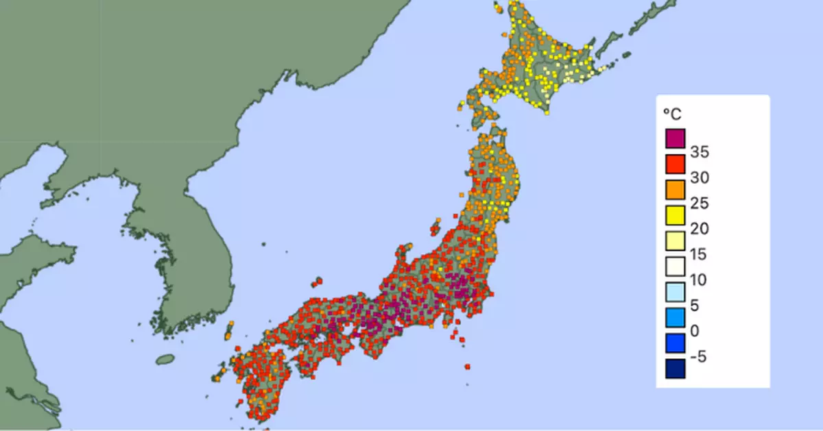 日本熱浪持續名古屋市氣溫40度 氣象廳﹕東西部俱受大範圍高壓脊籠罩
