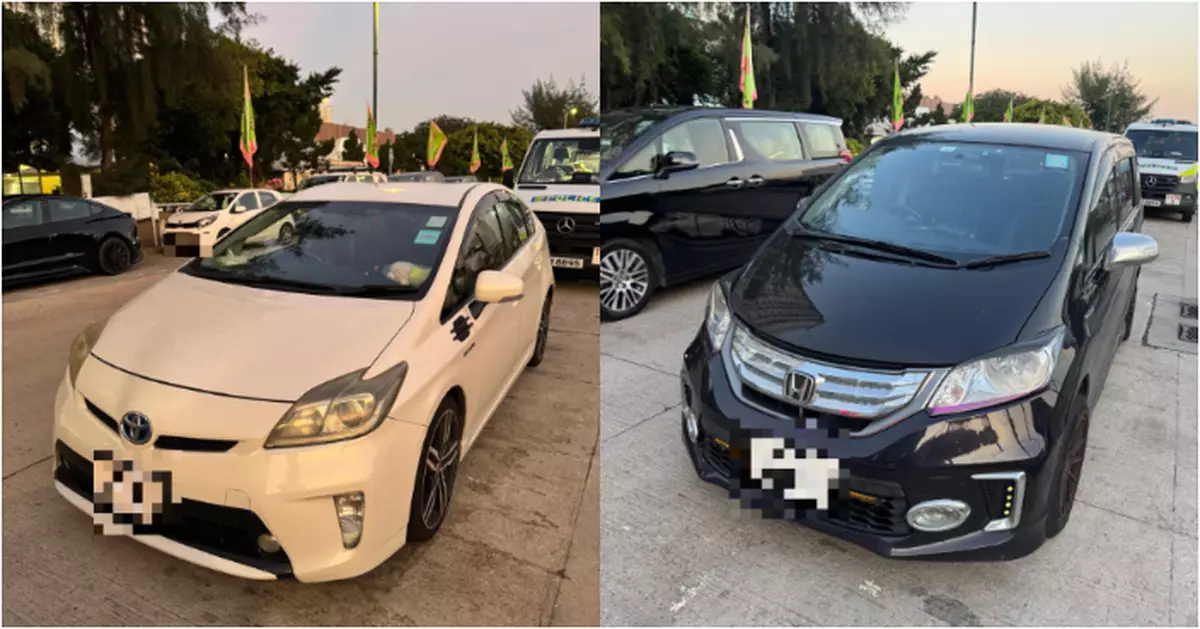 警元朗放蛇打擊白牌車 拘兩司機扣查兩車