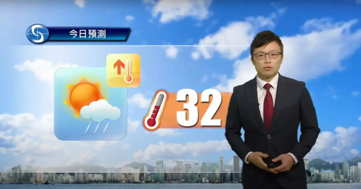 天氣 | 周六多雲有雷暴最高32度 開學日驟雨較多短暫時間有陽光