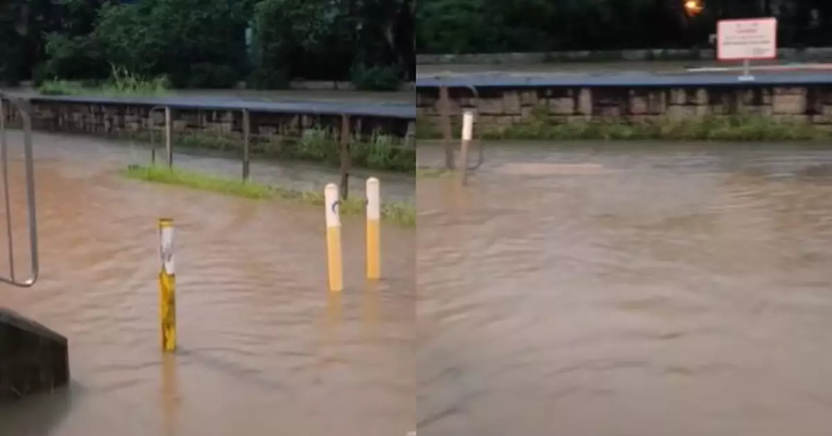 黑雨｜大埔成重災區 雨水湧入隧道 大埔墟站水浸嚴重