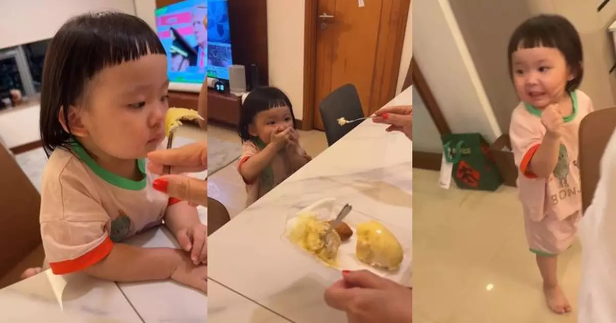 李璨琛細女Sucy被榴槤臭怕 掩口鼻又四圍避反應搞笑