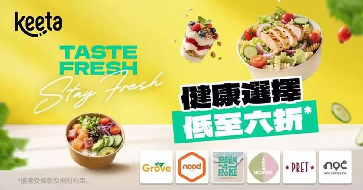 美團Keeta：健康輕食外賣訂單大增逾5成  推輕盈健康美食選擇低至6折