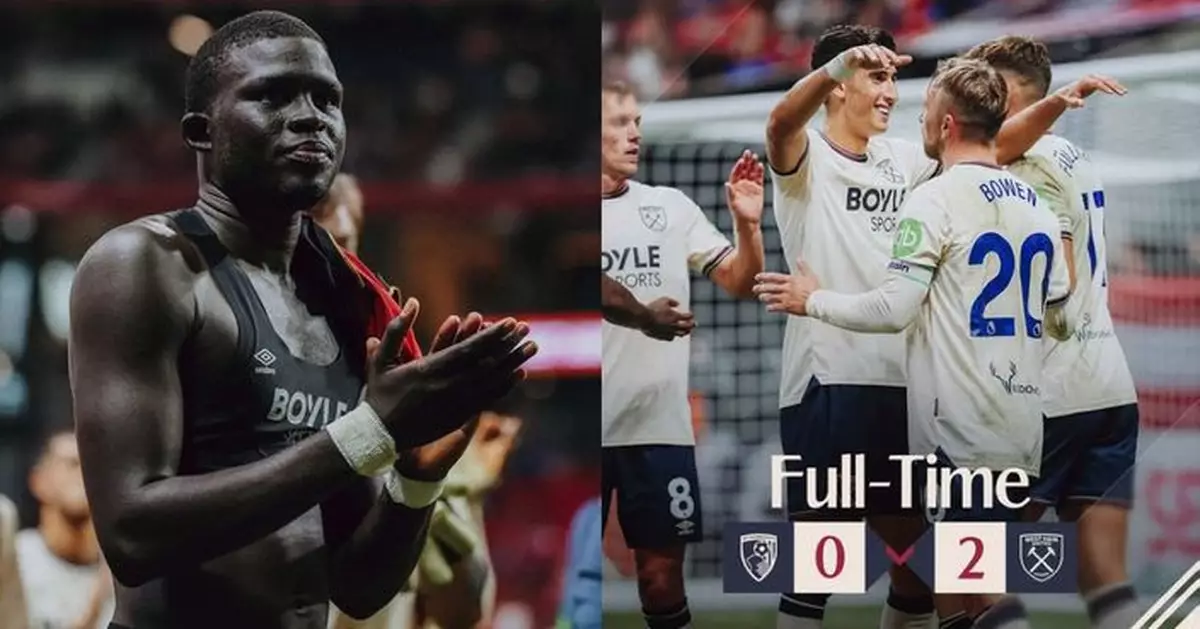 英超夏季系列賽　韋斯咸2:0擊敗般尼茅夫