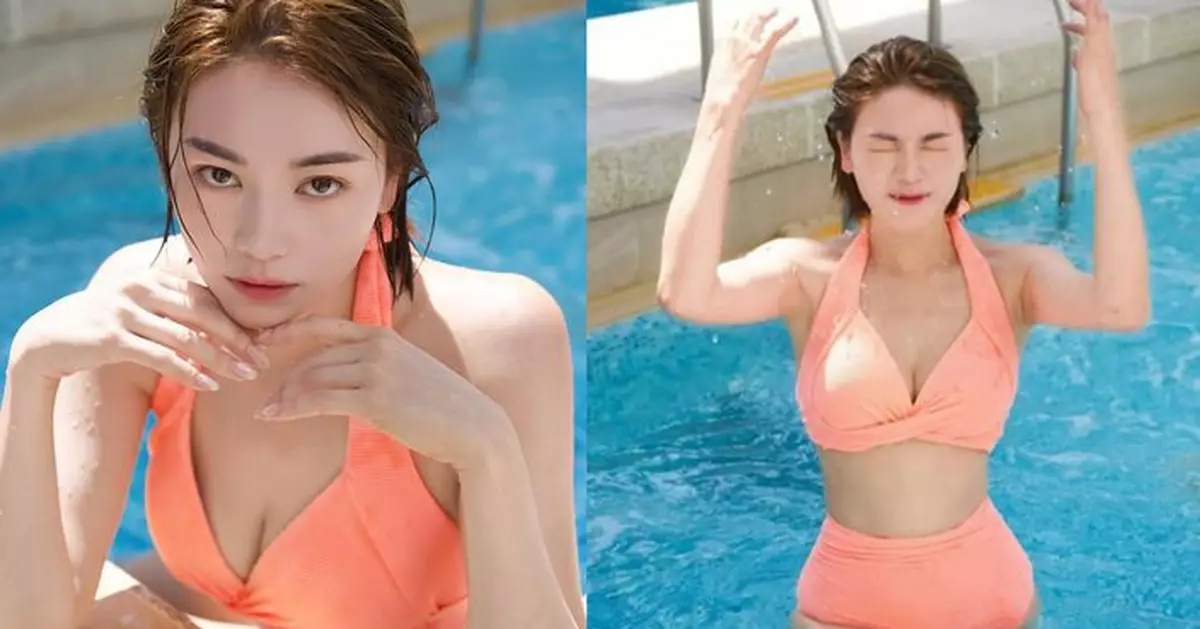 關嘉敏31歲生日晒性感泳照 橙色比堅尼濕髮造型型格爆燈